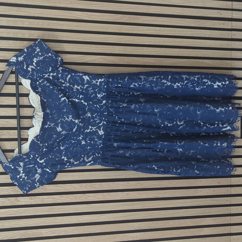 Altar'd State Navy Blue Off Shoulder Dress - Small